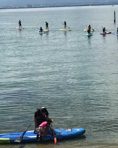 琵琶湖でサップヨガ