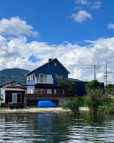 びわ湖から望むテラスキッチン安寿